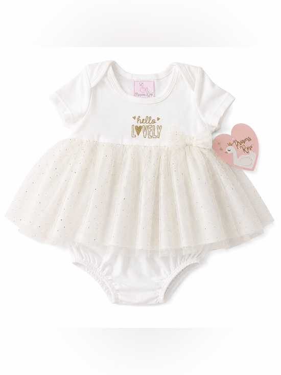 princess rose Other - Princess Rose Hello Lovely White Tulle Tutu Bubble Dress NWT 6-9 Months